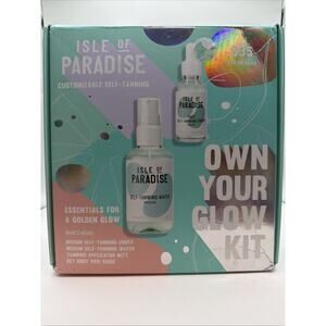 NEW Sealed - Isle of Paradise OWN YOUR GLOW Medium Self Tanning Drops 2 Pack Kit